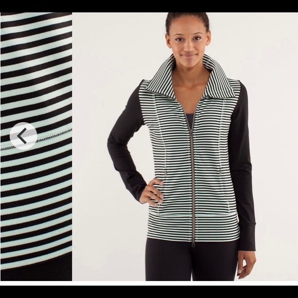 Lululemon Yoga Jacket Stripe Mint Moment/Black